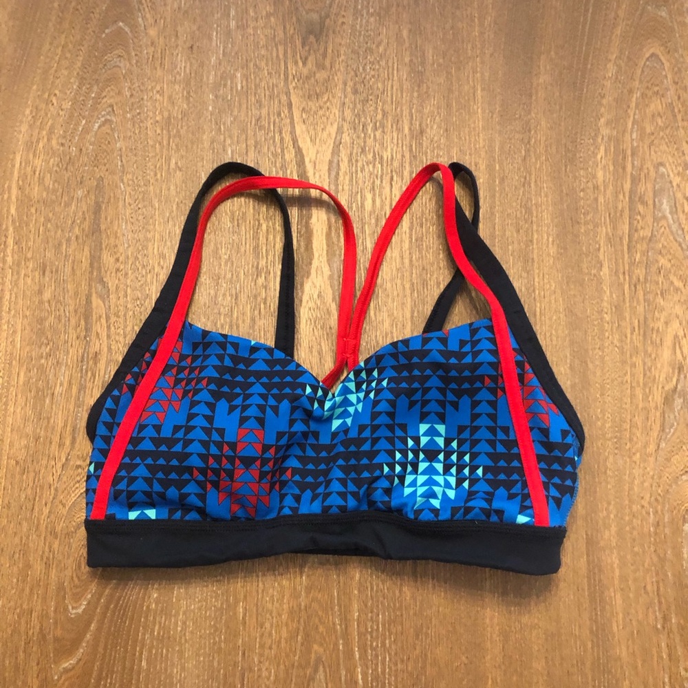 Zella multi colored strappy sports bra